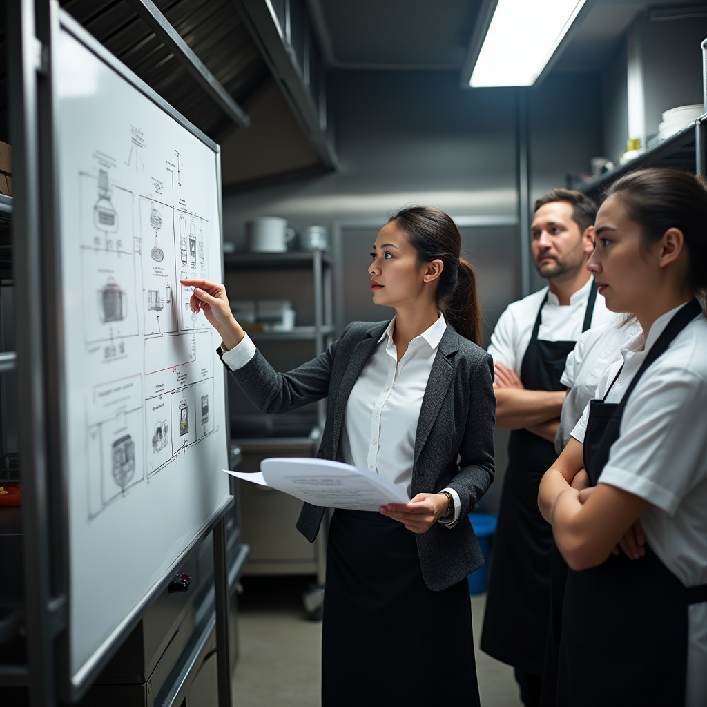 Consulente con team di cucina