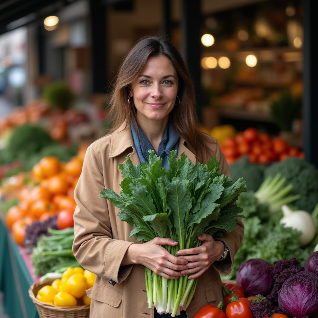 Ingredienti freschi stagionali al mercato ortofrutticolo