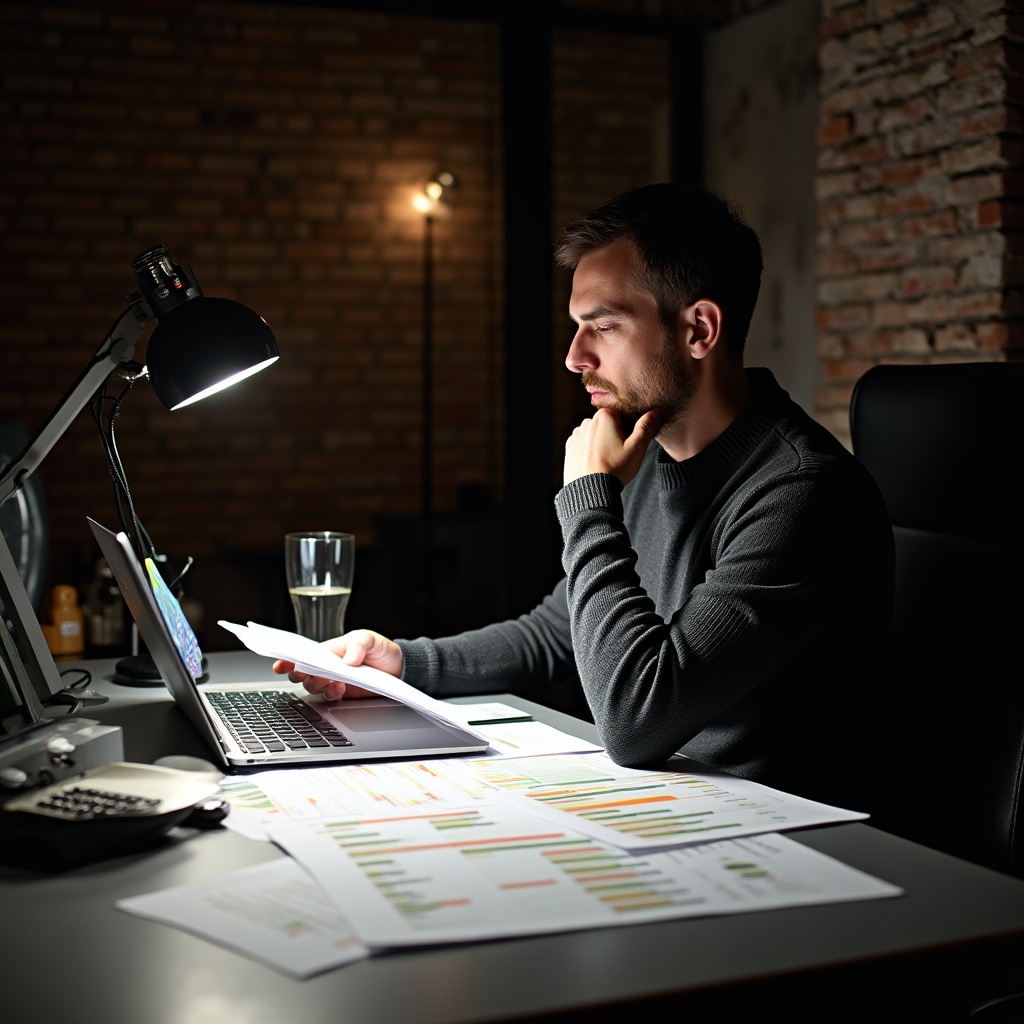 Analisi documenti costi ristorante su scrivania