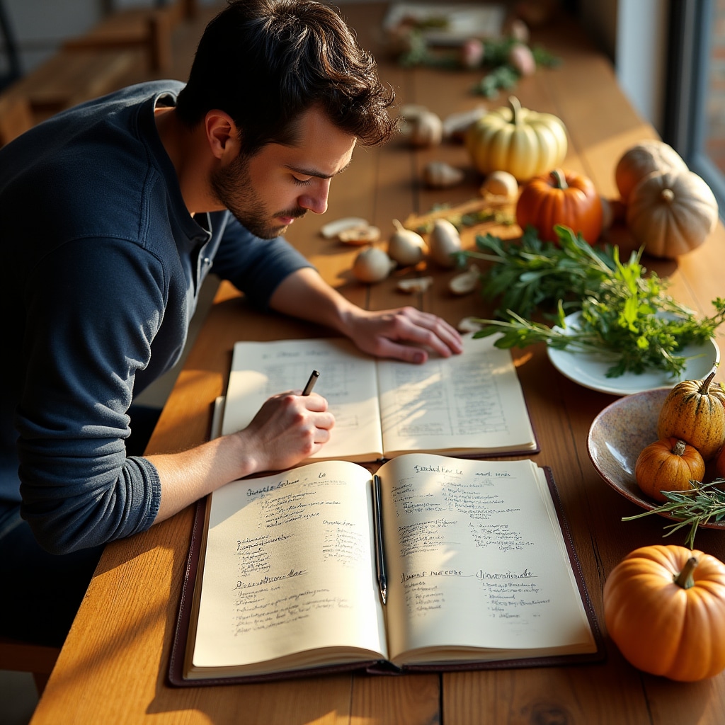 Progettazione menu stagionale su tavolo